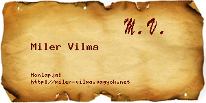 Miler Vilma névjegykártya